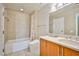 Contemporary bathroom featuring a built-in tub, modern fixtures, and sleek design at 200 W Sahara Ave # 2407, Las Vegas, NV 89102