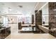 Contemporary lobby with marble columns, modern lighting, and inviting seating area at 200 W Sahara Ave # 2407, Las Vegas, NV 89102