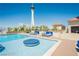 Rooftop pool area with comfortable lounge seating and a view of the city skyline at 200 W Sahara Ave # 2407, Las Vegas, NV 89102
