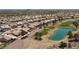 Aerial view showcases the property with a golf course backdrop and stunning natural landscaping at 2317 Sierra Heights Dr, Las Vegas, NV 89134