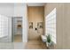 Modern bathroom showcasing a glass enclosed shower, seating, and glass block window feature at 2317 Sierra Heights Dr, Las Vegas, NV 89134