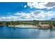 Stunning aerial view of a lakeside community with a beach and recreational areas at 3151 Soaring Gulls Dr # 2035, Las Vegas, NV 89128