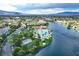 Beautiful aerial view of a lakeside community with palm trees and recreational areas at 3151 Soaring Gulls Dr # 2035, Las Vegas, NV 89128