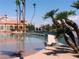 Lake Las Vegas community pool and beach with palm trees in Henderson, Nevada at 3151 Soaring Gulls Dr # 2035, Las Vegas, NV 89128