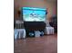 Comfortable living room with a large screen TV and decorative furniture at 3151 Soaring Gulls Dr # 2035, Las Vegas, NV 89128
