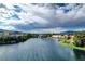 Picturesque waterfront view showcasing beautiful landscaping, a bridge, and a peaceful atmosphere at 3151 Soaring Gulls Dr # 2035, Las Vegas, NV 89128