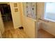 Bathroom features wood look flooring, a glass shower, and easy access to the walk-in closet at 4770 Lorenzo Way, Pahrump, NV 89061