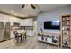 Open living space with kitchen, dining and entertainment area at 6470 Crest Estates St, Las Vegas, NV 89131