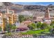 Scenic view of mountains behind the community's buildings, offering a striking natural backdrop at 7 Hilltop Crest St, Henderson, NV 89011