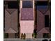 Aerial view of three houses, one with a swimming pool and solar panels at 8276 Sorrel St, Las Vegas, NV 89139