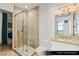 Bathroom featuring a shower with glass enclosure, and a single sink vanity at 9101 Alta Dr # 706, Las Vegas, NV 89145