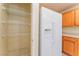 Open pantry with wire shelving next to the refrigerator at 10457 Armand Ave, Las Vegas, NV 89129
