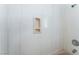 Shower stall features neutral surrounds, shower head, and soap caddy at 1108 Sidehill Way, Las Vegas, NV 89110