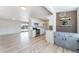 Modern kitchen with stainless steel appliances, white cabinets and gray accent cabinets that add visual interest at 1202 Arrowhead Ave, Las Vegas, NV 89106