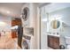 Washer and dryer with bathroom in view at 1553 Dorothy Ave # 4, Las Vegas, NV 89119