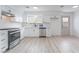 Modern kitchen featuring white cabinetry, stainless steel appliances, and updated fixtures at 1808 E Saint Louis Ave, Las Vegas, NV 89104