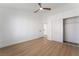 A view of the bedroom featuring closet, and bathroom entrances at 2528 Sunup Dr, Las Vegas, NV 89134