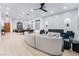 Expansive living area with modern fireplace and comfortable seating, perfect for gatherings at 2528 Sunup Dr, Las Vegas, NV 89134