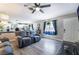 Spacious living room with an open layout connecting to the kitchen and dining area at 4786 San Rafael Ave, Las Vegas, NV 89120