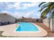 Private backyard pool with clear blue water, perfect for relaxing and enjoying the outdoors at 4786 San Rafael Ave, Las Vegas, NV 89120