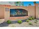 Villa Azure community sign with decorative tile and landscaped surroundings at 50 Aura De Blanco St # 19103, Henderson, NV 89074
