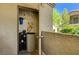 Exterior utility closet houses a water tank and water filtration system in the community at 50 Aura De Blanco St # 19103, Henderson, NV 89074