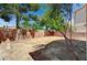 Empty backyard with brick walls and mature trees at 5588 Ness Ave, Las Vegas, NV 89118