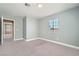 Neutral bedroom featuring carpet, recessed lighting, and an open doorway at 5921 Royal Castle Ln, Las Vegas, NV 89130