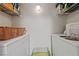 Laundry room with washer, dryer, and shelving at 6955 N Durango Dr # 2031, Las Vegas, NV 89149