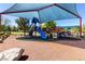 Neighborhood playground with slides and climbing features, covered to provide shade at 7237 Puddle Duck St, Las Vegas, NV 89166