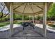 Relaxing gazebo with a picnic table and benches, creating a cozy spot for outdoor enjoyment at 884 Loma Bonita Pl, Las Vegas, NV 89138