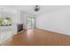 Bright living area with fireplace and sliding glass door leading to the balcony at 10116 Jacob Pl # 104, Las Vegas, NV 89144