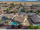 Aerial view of a desert community featuring a swimming pool and backyard at 5300 E La Terra Ave, Pahrump, NV 89061