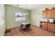Dining Area with modern pendant lighting and custom wood cabinets at 5300 E La Terra Ave, Pahrump, NV 89061