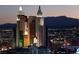 Striking city view of the Las Vegas skyline, highlighting iconic buildings and the illuminated cityscape at 135 E Harmon Ave # 2515, Las Vegas, NV 89109