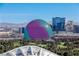 Expansive view of the Las Vegas skyline featuring the MSG Sphere and lush green landscaping at 2877 Paradise Rd # 2502, Las Vegas, NV 89109