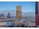 View of Las Vegas with the Trump Hotel, modern architecture, and mountain backdrop at 2877 Paradise Rd # 2502, Las Vegas, NV 89109