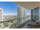 Balcony seating area with amazing views of city at 2877 Paradise Rd # 2502, Las Vegas, NV 89109