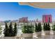Wide angle shot from balcony provides stunning city view with several potted plants at 2877 Paradise Rd # 2502, Las Vegas, NV 89109