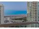 Balcony view showcasing the city skyline and surrounding mountain range at 2877 Paradise Rd # 2502, Las Vegas, NV 89109
