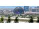 Beautiful Las Vegas skyline featuring the Sphere in lights, set against a blue sky and lush landscape at 2877 Paradise Rd # 2502, Las Vegas, NV 89109