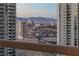 Balcony view showcasing the city skyline and surrounding mountain range at 2877 Paradise Rd # 2502, Las Vegas, NV 89109