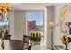 Open dining area with city views, chandelier, and modern decor create an inviting atmosphere at 2877 Paradise Rd # 2502, Las Vegas, NV 89109