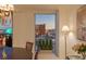 The dining area features a window with great city views, chandelier, and nice furniture at 2877 Paradise Rd # 2502, Las Vegas, NV 89109