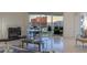 Elegant living room with a fireplace and amazing views of the city skyline at 2877 Paradise Rd # 2502, Las Vegas, NV 89109