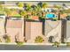 Aerial view showing home, pool, patio, gazebo, and nearby houses in the neighborhood at 4212 Hawks Glide Ave, North Las Vegas, NV 89084