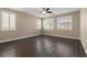 Bedroom featuring shutters on the windows, and a ceiling fan for added comfort at 4212 Hawks Glide Ave, North Las Vegas, NV 89084