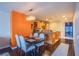 Cozy dining area with modern chandelier, open to the kitchen at 4525 Dean Martin Dr # 1103, Las Vegas, NV 89103