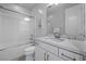 Clean bathroom featuring a tub/shower combo, neutral colors, and modern vanity at 8440 Footpath St, Las Vegas, NV 89166