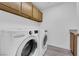 Laundry room with white front loading washer and dryer at 328 Wild Plum Ln, Las Vegas, NV 89107